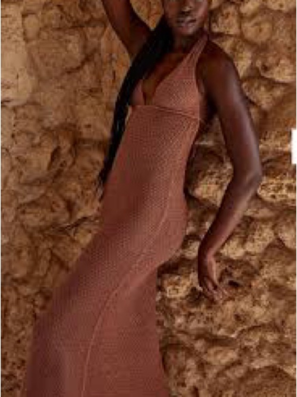 Monday Swimwear Crochet Halter Maxi Dress